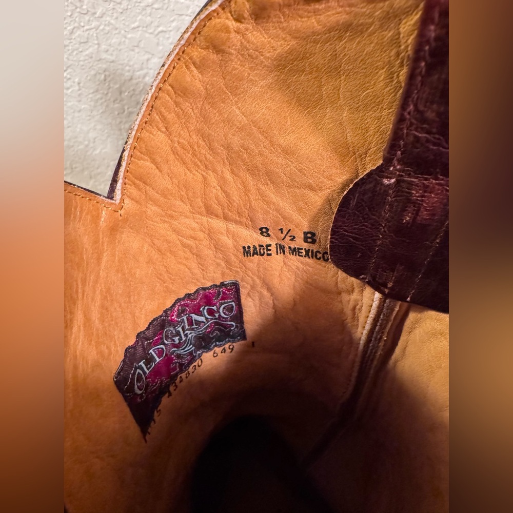 Old Gringo Bonnie Brass Floral Embroidered Leather Western Boots Brown Tall 8.5 - Picture 10 of 12